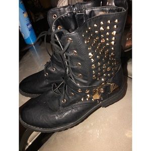 Women’s Black Studded combat boots